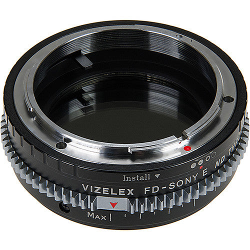 FotodioX Vizelex Adaptador de Montura ND Variable 2 a 8 Stops para Lentes Canon FD a Sony E