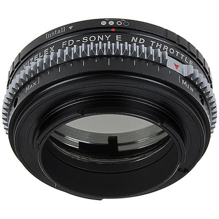 FotodioX Vizelex Adaptador de Montura ND Variable 2 a 8 Stops para Lentes Canon FD a Sony E