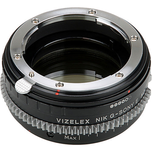 Adaptador FotodioX Vizelex Cine ND para lentes Nikon F a Sony E con filtro ND variable 2 a 8 pasos