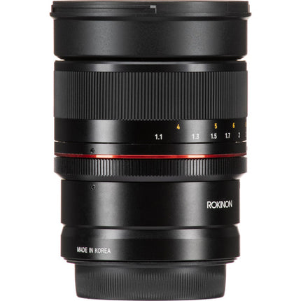 Rokinon 85mm f1.4 Lente para Canon RF Full Frame f1.4 a f22 con Parasol y Tapas