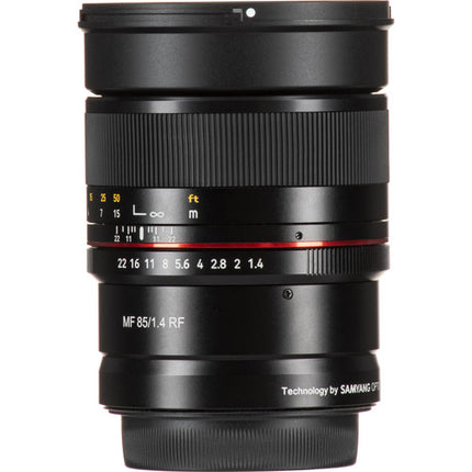 Rokinon 85mm f1.4 Lente para Canon RF Full Frame f1.4 a f22 con Parasol y Tapas