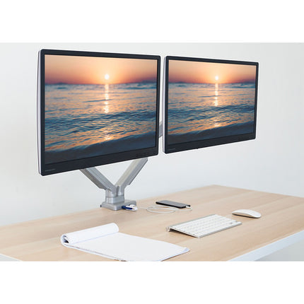 Mount-It! MI-2762 Soporte de Escritorio para Dos Monitores 13-32" con Puertos USB Integrados