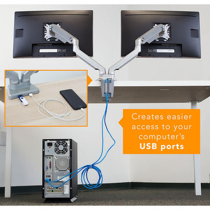 Mount-It! MI-2762 Soporte de Escritorio para Dos Monitores 13-32" con Puertos USB Integrados