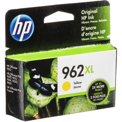 Cartucho de tinta amarilla original HP 962XL alto rendimiento para OfficeJet Pro 9015 y 9025