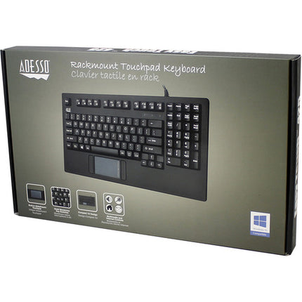 Adesso EasyTouch Rackmount Teclado con Touchpad 1 RU Plug-and-Play