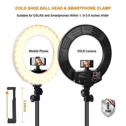GVM Ring Light LED Bicolor 14" Temperatura 3200-5600K Dimmer 1-100%