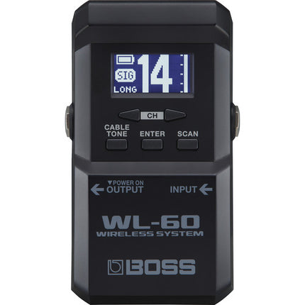 BOSS WL-60 Sistema inalámbrico 2.4 GHz para guitarra y bajo con 65' alcance y 14 canales
