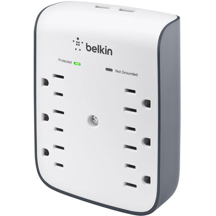 Belkin SurgePlus Protector de Sobretensión Montaje en Pared 6 Enchufes 10W USB