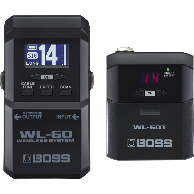 BOSS WL-60 Sistema inalámbrico 2.4 GHz para guitarra y bajo con 65' alcance y 14 canales
