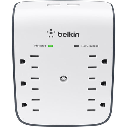 Belkin SurgePlus Protector de Sobretensión Montaje en Pared 6 Enchufes 10W USB