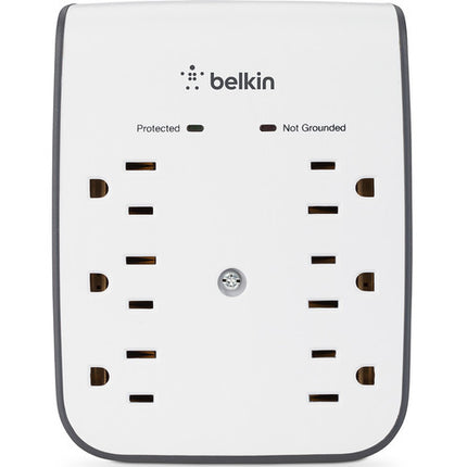 Belkin SurgePlus Protector de Sobretensión Montaje en Pared 6 Enchufes 10W USB