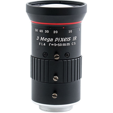 AIDA Imaging Lente Vari Focal 5-50mm f1.4 CS Mount para Cámaras 1/3" y 1.27" Sensor