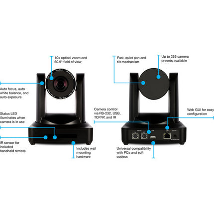Atlona AT-HDVS-CAM Cámara PTZ con Zoom Óptico 10x y USB