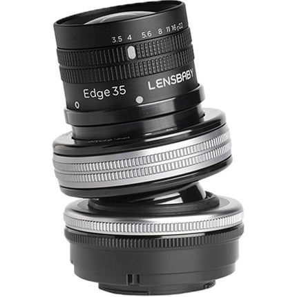 Lensbaby Composer Pro II con óptica Edge 35 para Canon RF con apertura f 3.5 a f 22 y enfoque mínimo 7"