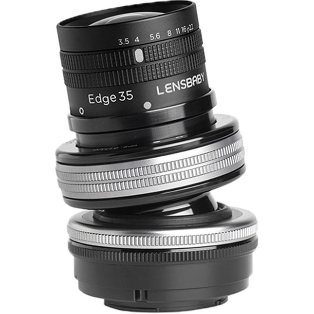 Lensbaby Composer Pro II con óptica Edge 35 para Canon RF con apertura f 3.5 a f 22 y enfoque mínimo 7"