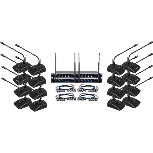 VocoPro Sistema de Conferencia Inalámbrico UHF Digital 16 Canales 900 MHz 200 pies alcance