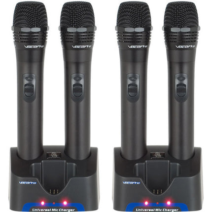 VocoPro UHF-5805-9 Sistema inalámbrico recargable 4 canales 902-910 MHz estuche aluminio