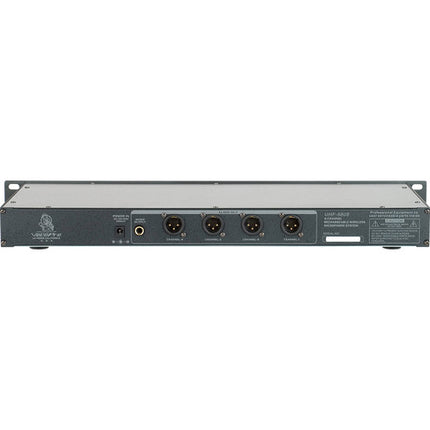 VocoPro UHF-5805-9 Sistema inalámbrico recargable 4 canales 902-910 MHz estuche aluminio