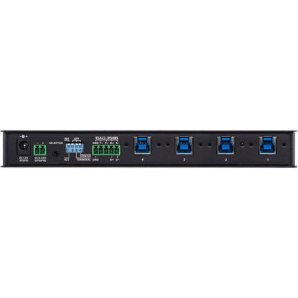 ATEN 4 x 4 USB 3.1 Gen-1 Hub Industrial con selector remoto y puerto rs-422