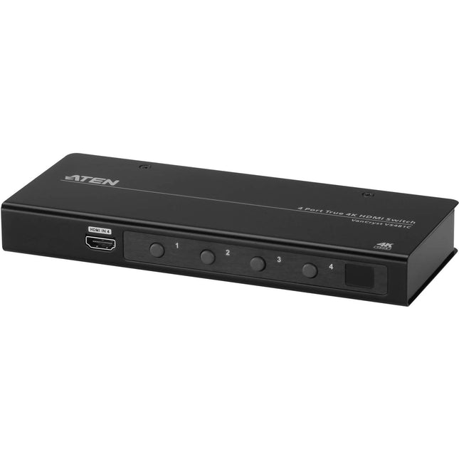 ATEN 4-Port True 4K HDMI Switch con Resolución 4K 60Hz Mando IR Incluido