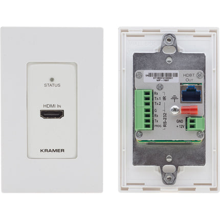 Kramer 4K60 Transmisor HDMI sobre HDBaseT 1-Gang con PoE RS-232 IR Blanco Negro