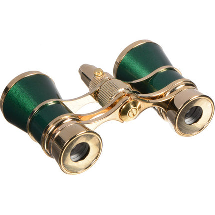 LaScala Optics 3x25 Prismáticos de Ópera con Luz Roja Verde y Oro