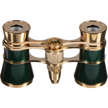 LaScala Optics 3x25 Prismáticos de Ópera con Luz Roja Verde y Oro