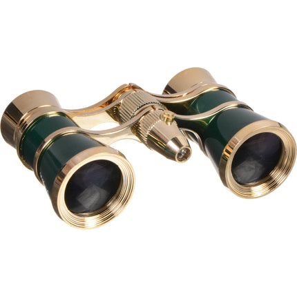 LaScala Optics 3x25 Prismáticos de Ópera con Luz Roja Verde y Oro