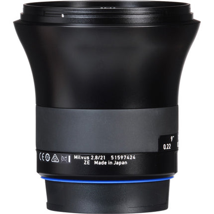 ZEISS Milvus 21mm f/2.8 ZE Objetivo para Canon EF Full Frame f/2.8-22
