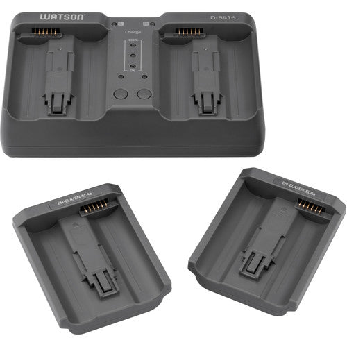 Cargador Doble Watson para Baterías EN-EL18 y EN-EL4 con Indicadores LED y Protección