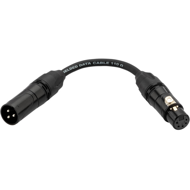 Kopul DMX35PA-S Cable Adaptador DMX 3-Pin Macho a 5-Pin Hembra 15 cm