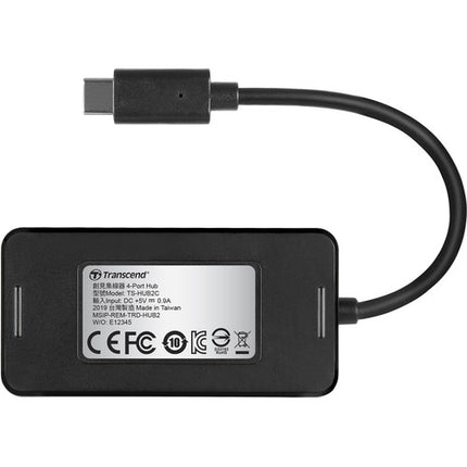 Transcend Hub USB 3.1 de 4 Puertos Tipo C con Conector Reversible y diseño compacto