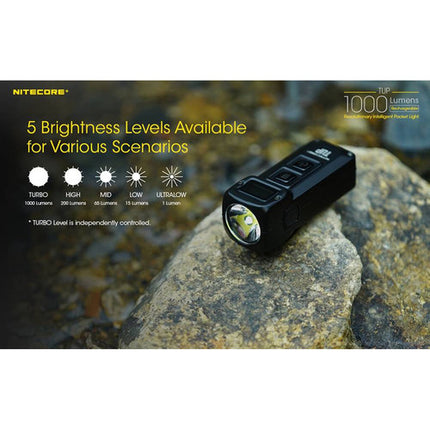 Linterna Recargable de Bolsillo Nitecore TUP 1000 Lúmenes OLED y Batería 1200mAh