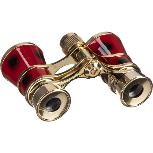 Eschenbach Optik 3x25 Prismáticos para ópera con estuche rojo burdeos