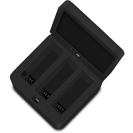 DigitalFoto Solution Limited Tri Charger Box para baterías Osmo Action carga rápida 3 puertos y ranura microSD