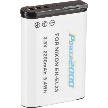 Batería recargable Power2000 EN-EL23 3.8V 2200mAh para Nikon