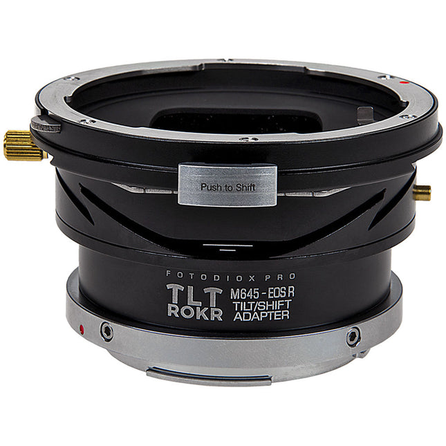 FotodioX Pro TLT ROKR Adaptador Tilt Shift para Mamiya 645 a Canon RF Cuerpo Cromo
