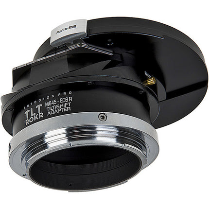 FotodioX Pro TLT ROKR Adaptador Tilt Shift para Mamiya 645 a Canon RF Cuerpo Cromo