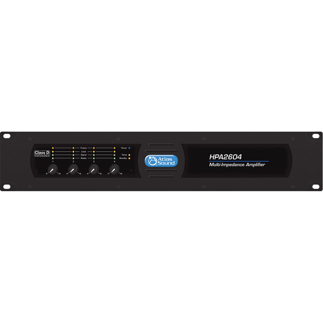 AtlasIED HPA2604 Amplificador Comercial 4 Canales 2600W Negro Seguridad