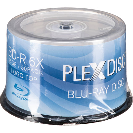 PlexDisc BD-R Logo Top Discos Blu-ray 25GB 6x Velocidad 50 Unidades