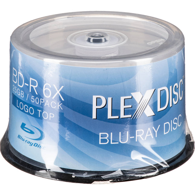 PlexDisc BD-R Logo Top Discos Blu-ray 25GB 6x Velocidad 50 Unidades