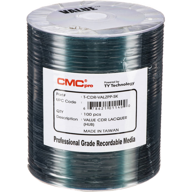 CMC Pro Valueline CD-R 700MB 52x Plata Hub-Printable 100 unidades