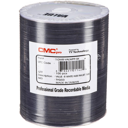 CMC Pro DVD-R 4.7GB 16x Discos Inkjet Printable 100 Pack