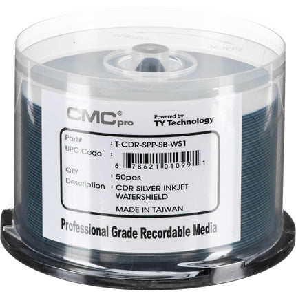 CMC Pro CD-R 700MB 48x WaterShield Plata Imprimible Pack 50 unidades