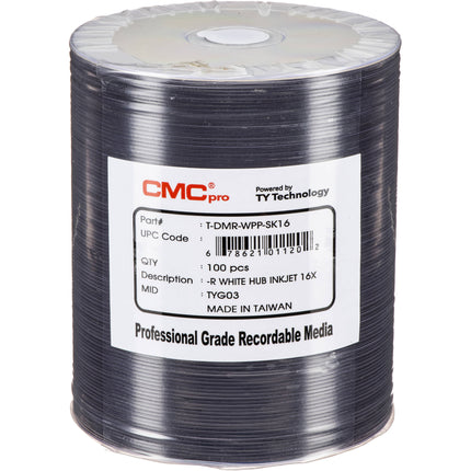 CMC Pro DVD-R 4.7GB 16x Grabable Superficie Inkjet 100 Unidades