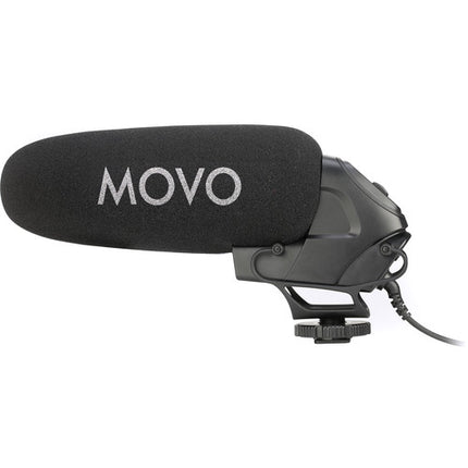 Movo Photo VXR3030 Micrófono Shotgun para Cámara 150 Horas Batería con Paravientos Foam y Furry