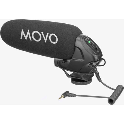 Movo Photo VXR3030 Micrófono Shotgun para Cámara 150 Horas Batería con Paravientos Foam y Furry