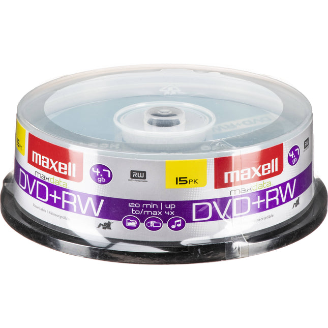 Maxell DVD+RW 4.7GB Discos Regrabables 4x Pack de 15 unidades
