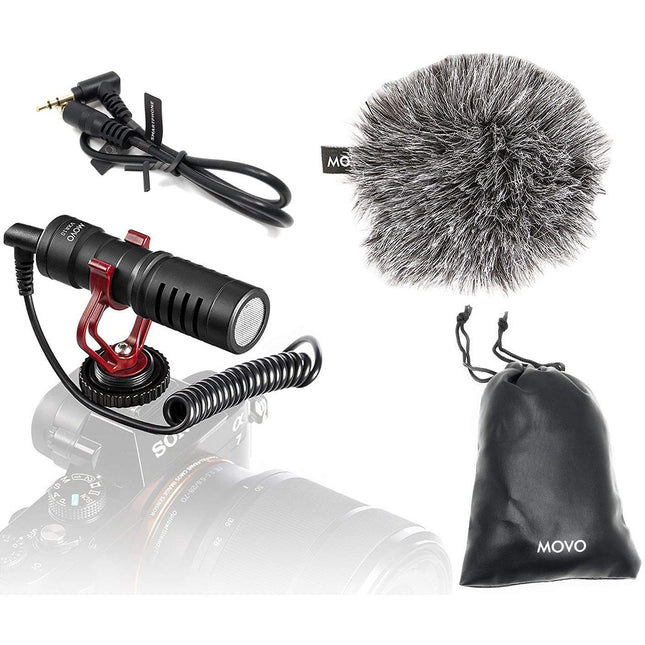 Movo Photo VXR10 Micrófono de Video Condensador Cardioide 35Hz-18kHz Kit Completo