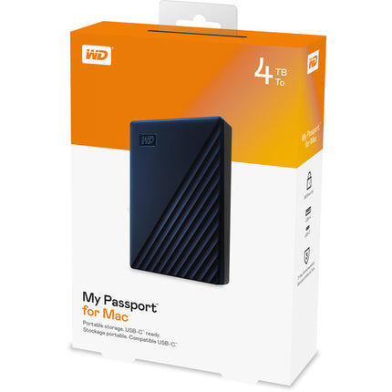 WD 4TB My Passport para Mac Disco Duro Externo USB 3.1 256-Bit AES